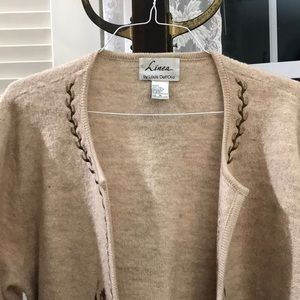 All wool sweater jacket. Gorgeous embroidery. 1X